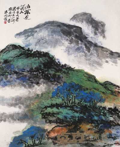 朱屺瞻 深山松云图 轴 103×83cm